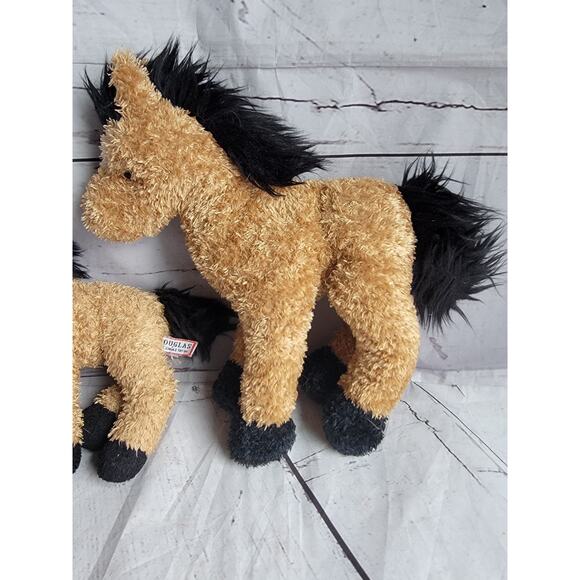 Douglas Cuddle Toy Tan Buckskin Pony/Horse Plush Soft Stuffed Toy Mom Baby - Picture 2 of 8